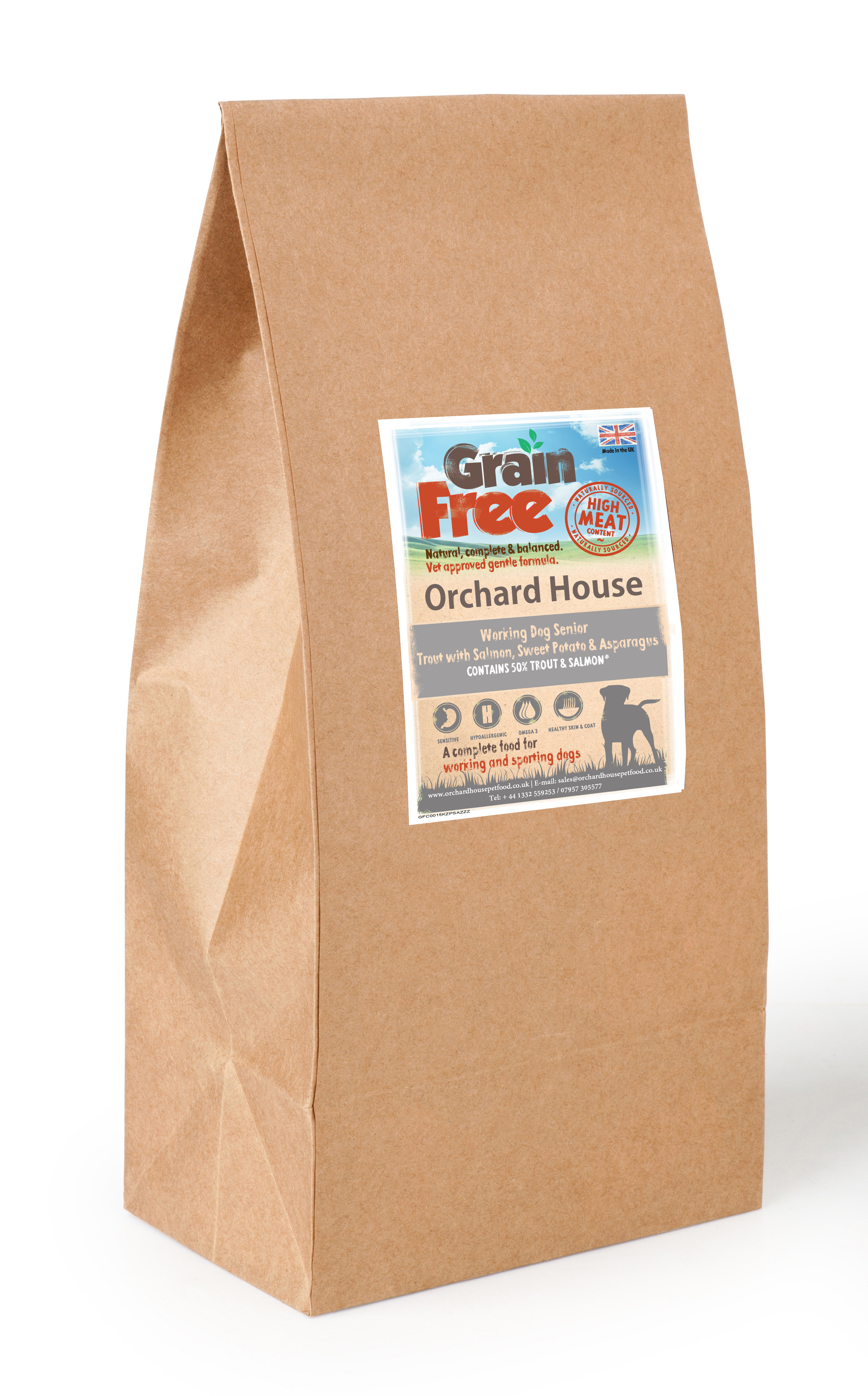 Grain Free Senior Working Dog Trout Salmon Sweet Potato & Asparagus