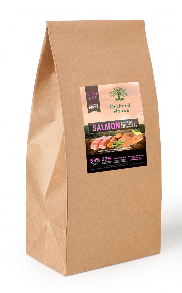 Salmon Trout and Sweet Potato Small Pet Food Orchard House Petfood